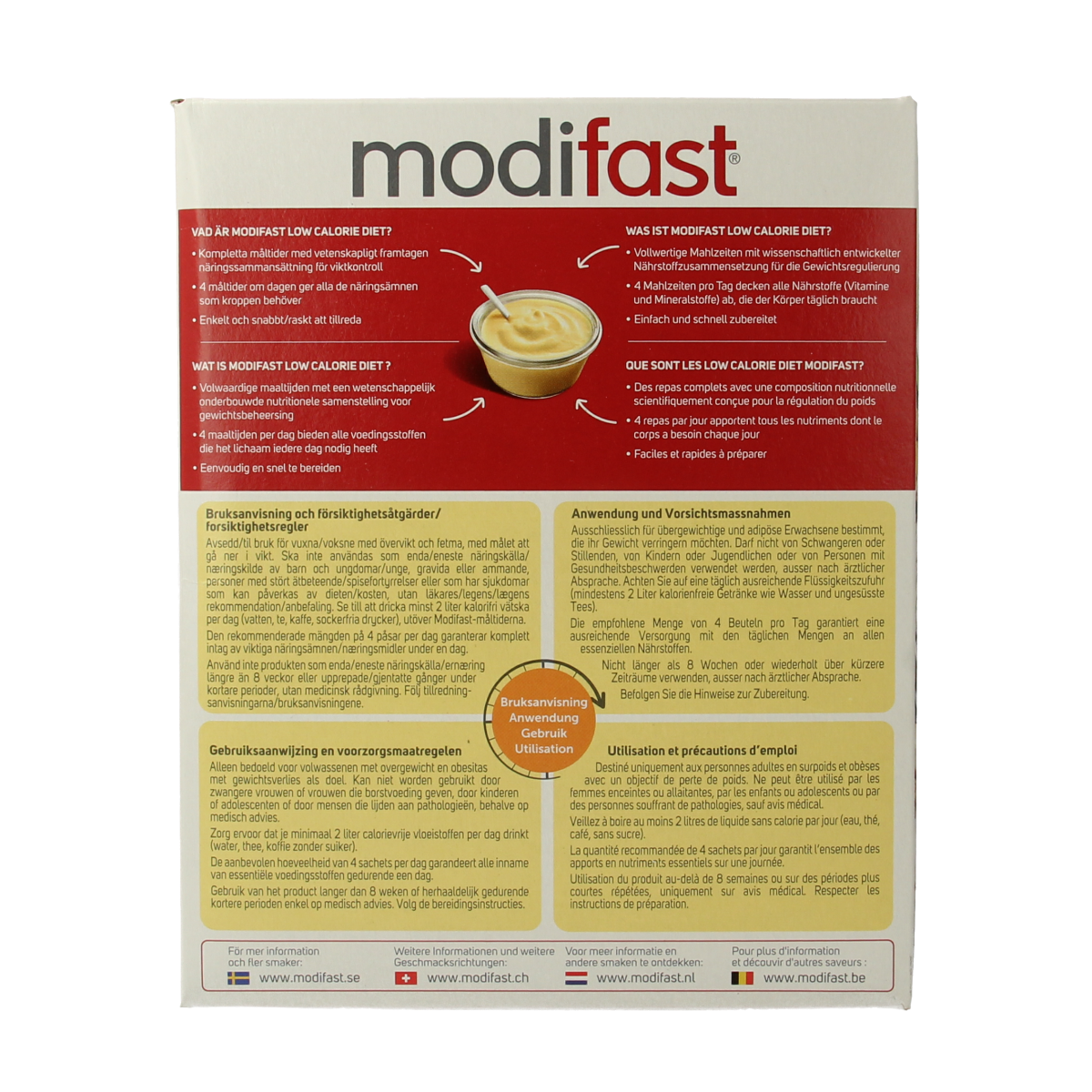 Modifast Intensive vanilla pudding in a 440g container, creamy dessert with vanilla flavor, ready to enjoy.