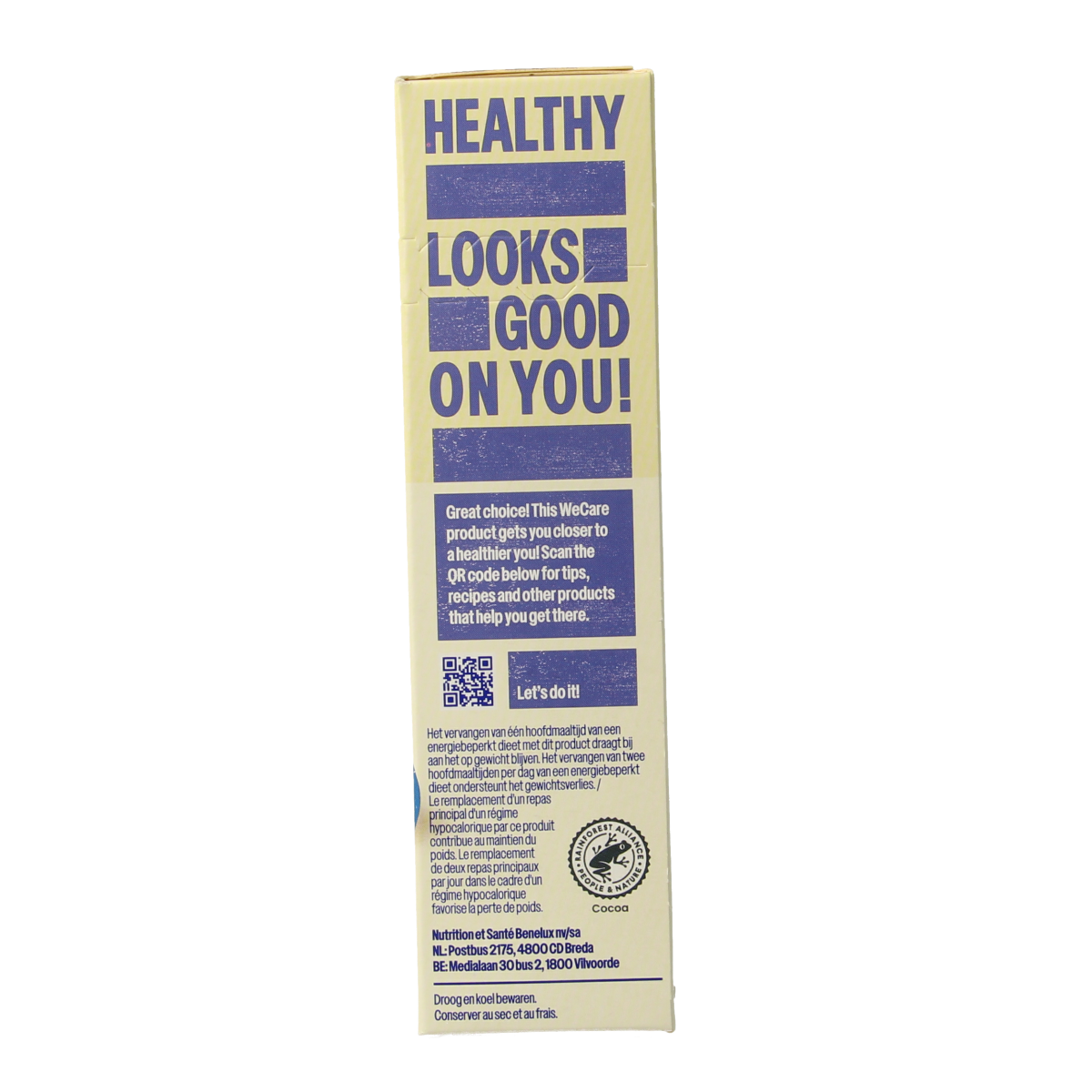 WeCare fruity banana meal replacement bar, 116g, healthy snack with banana flavor, ideal for quick nutrition on the go.