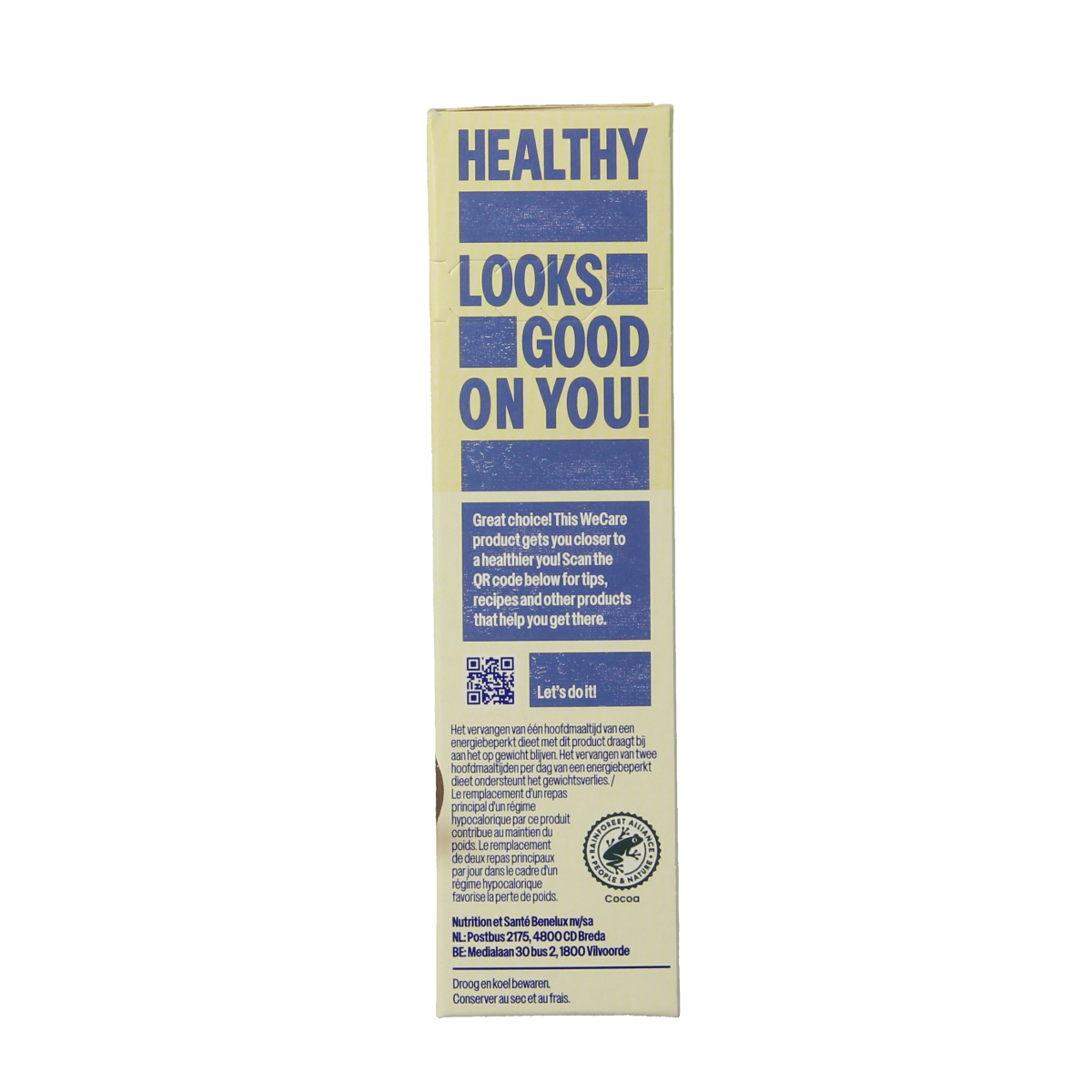 WeCare Choco Crisp Meal Replacement Bars, 116g, showing a close-up of the snack bars with chocolate and crispy texture.