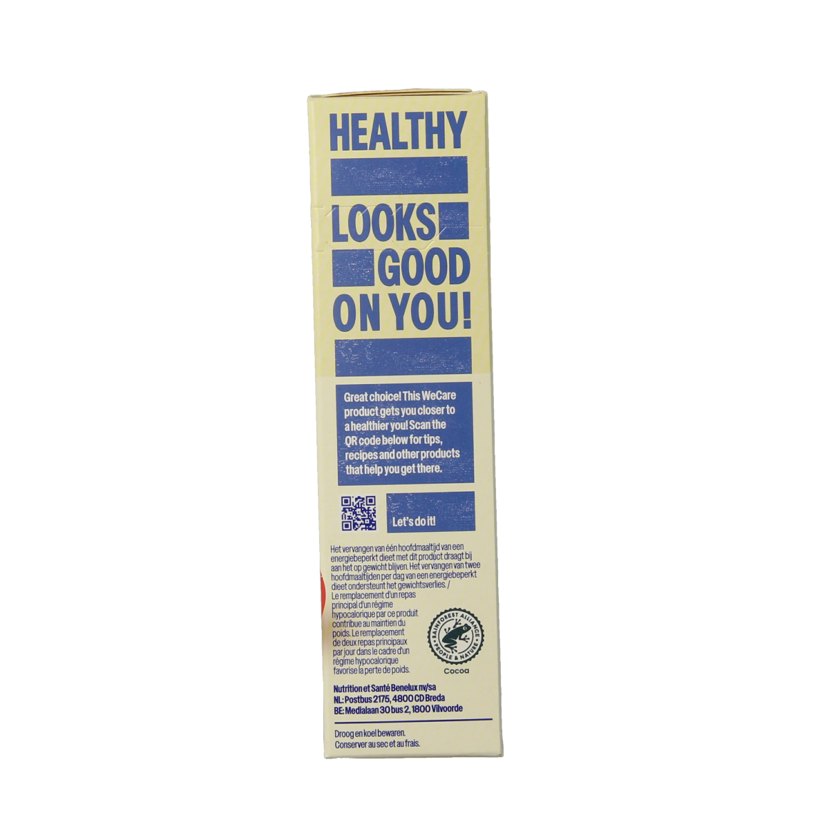 WeCare cranberry cheesecake meal replacement bars, 116g, showing the snack bars with cranberry and cheesecake flavor.