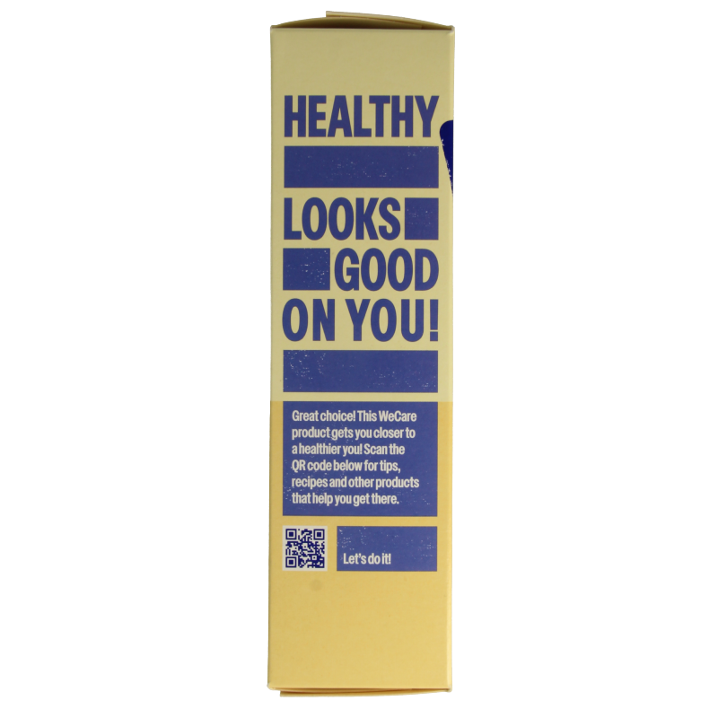 WeCare Lower kcal and carb crunchy muesli in a 325g package, featuring a mix of grains and nuts for a healthy breakfast.