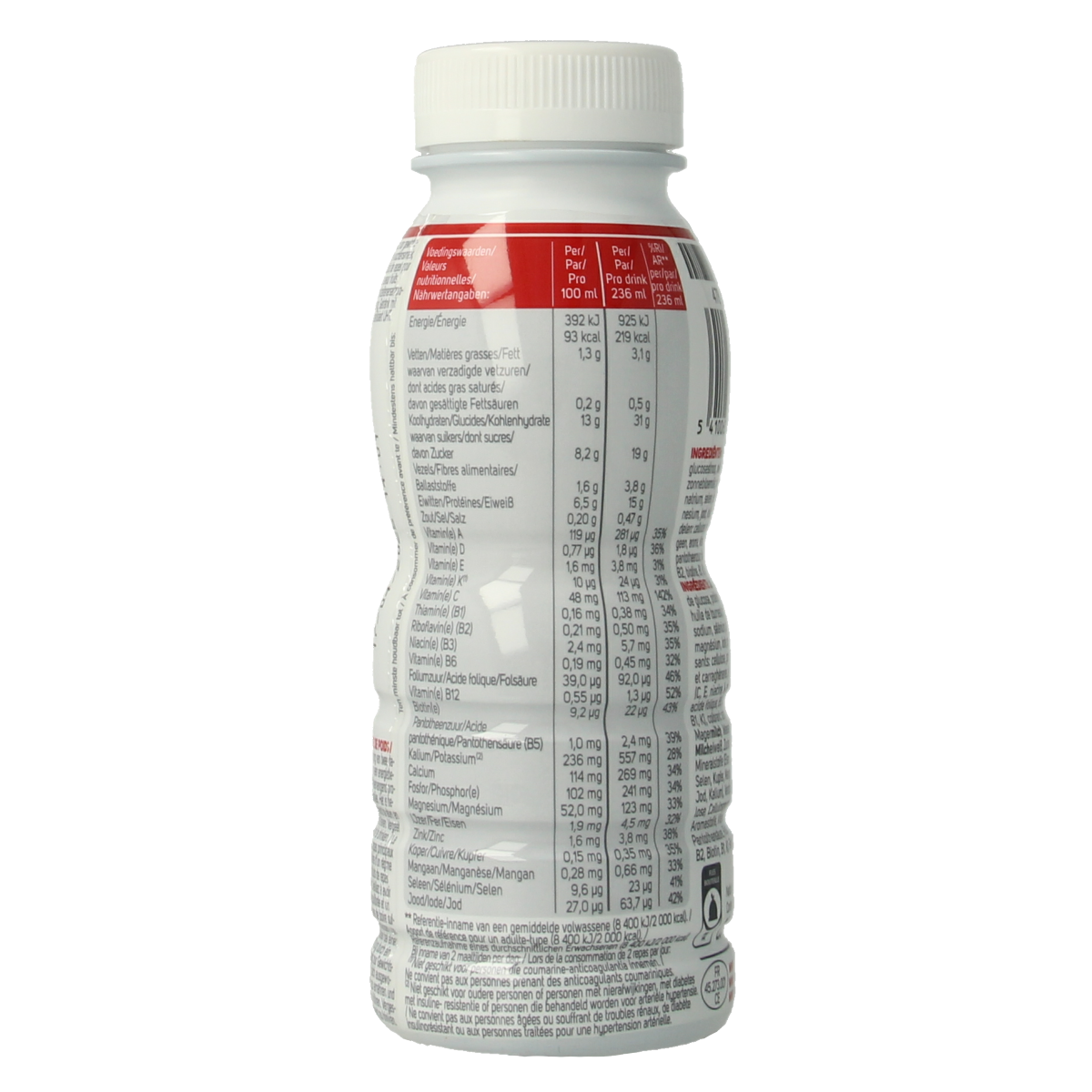 Modifast Intensive red fruit meal replacement drink in a 236ml bottle with vibrant red fruit flavor