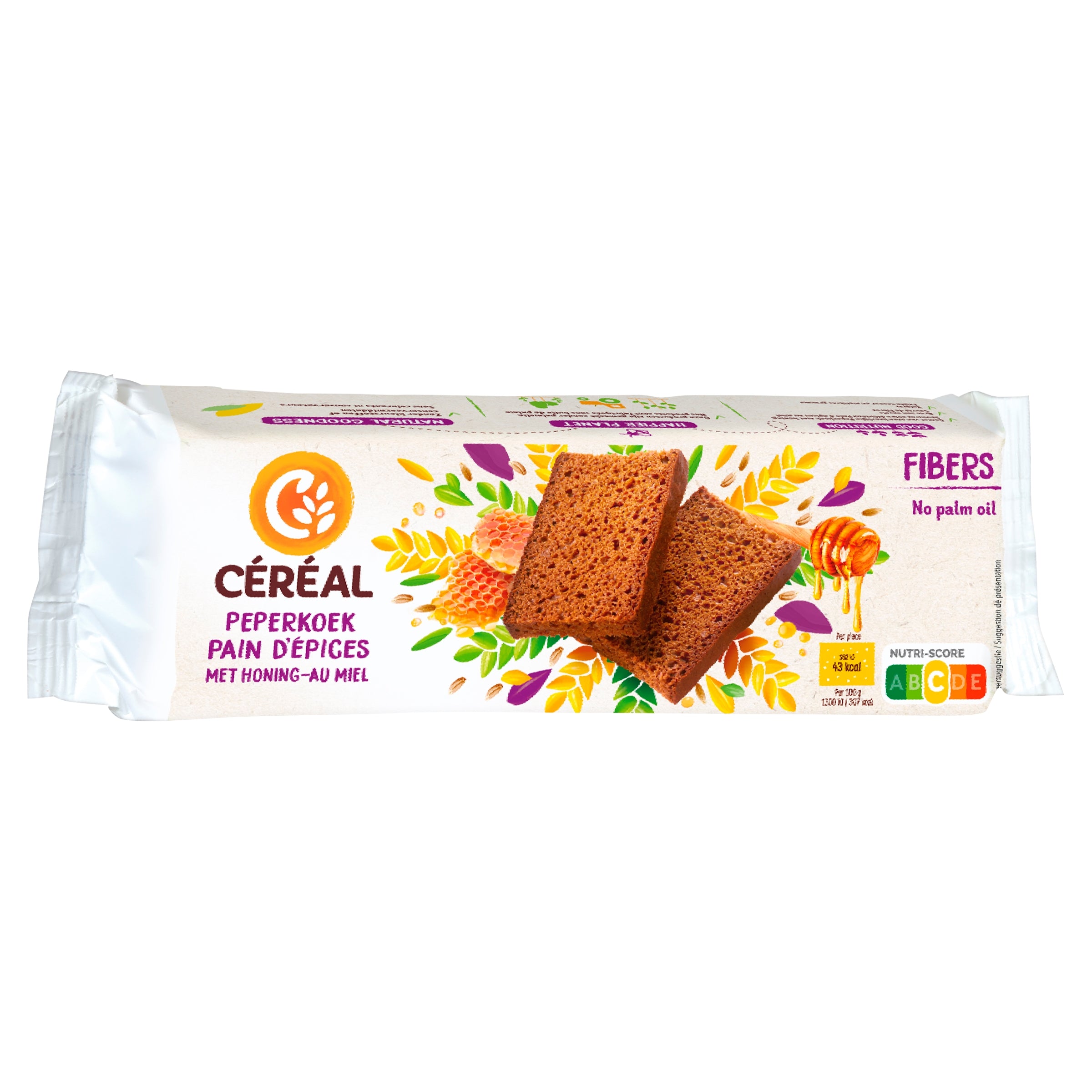Cereal Peperkoek met honing, 300g, a loaf of honey-flavored peperkoek koeken with a golden-brown crust.