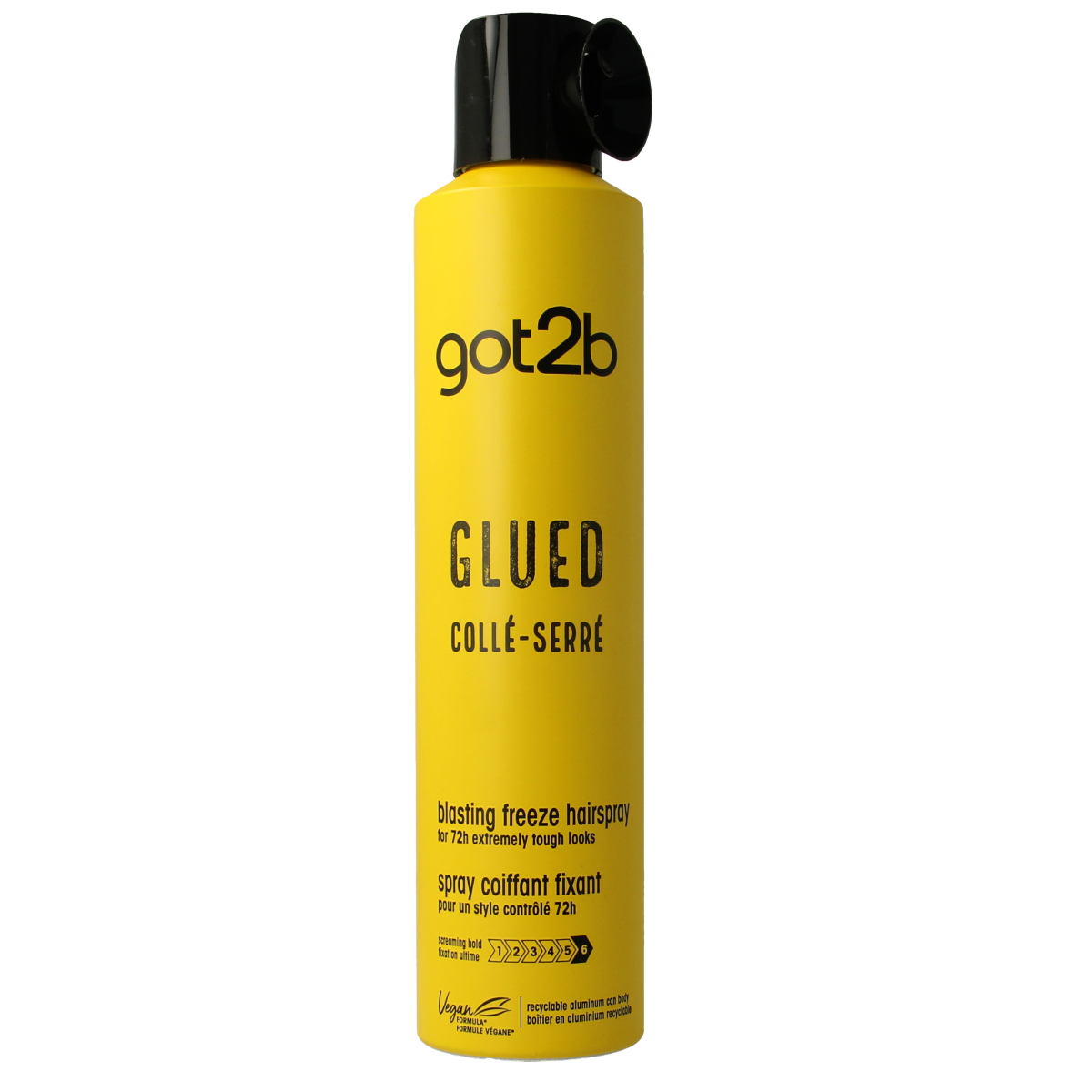 Got2b Glued Blasting Freeze hairspray 300ml bottle, professional styling hair product with strong hold for all-day hair fixation