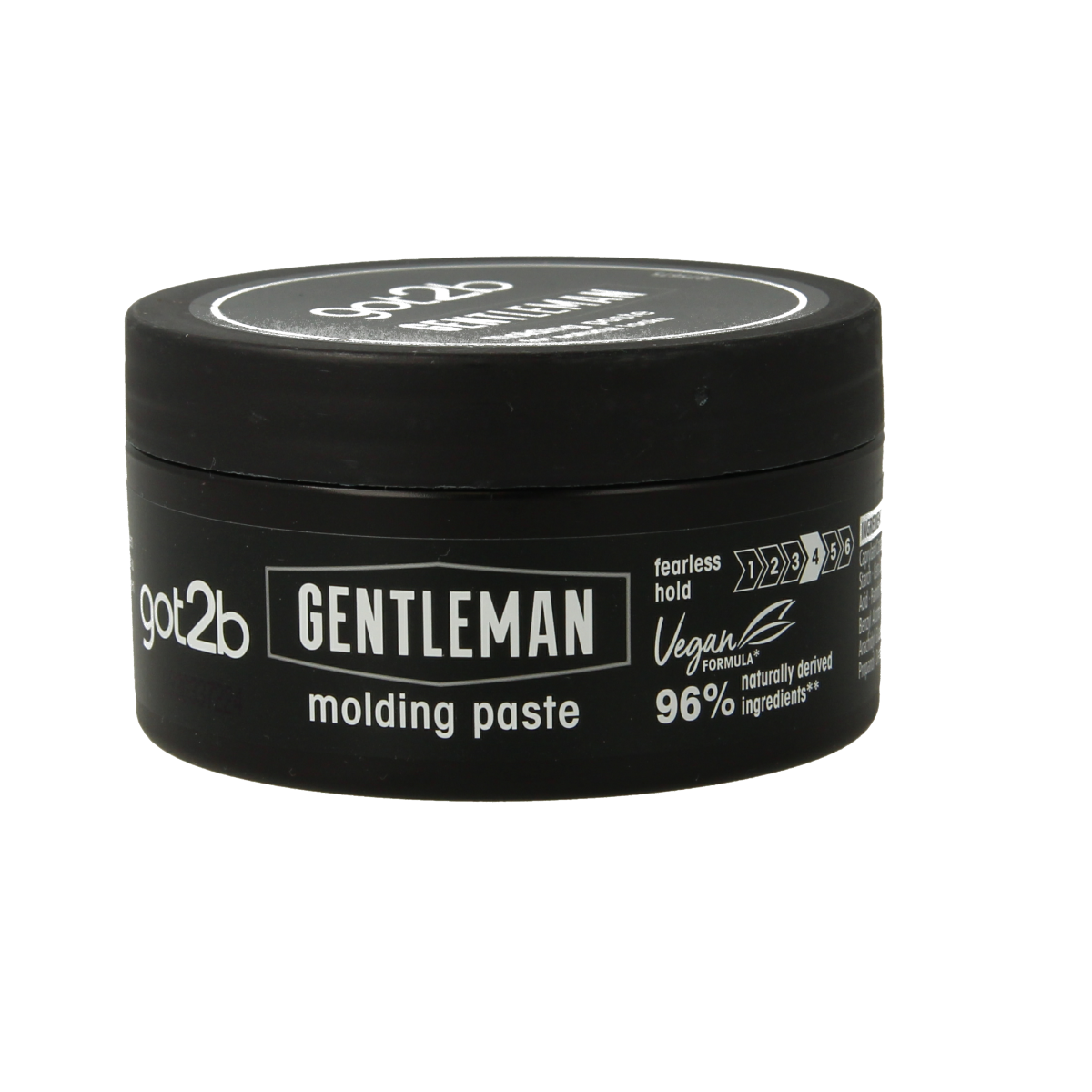 Got2b Gentleman molding paste in 100ml container, hair styling product with black and white packaging, suitable for textured styles.