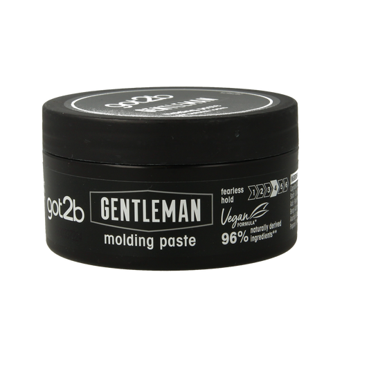 Got2b Gentleman molding paste in 100ml container, hair styling product with black and white packaging, suitable for textured styles.