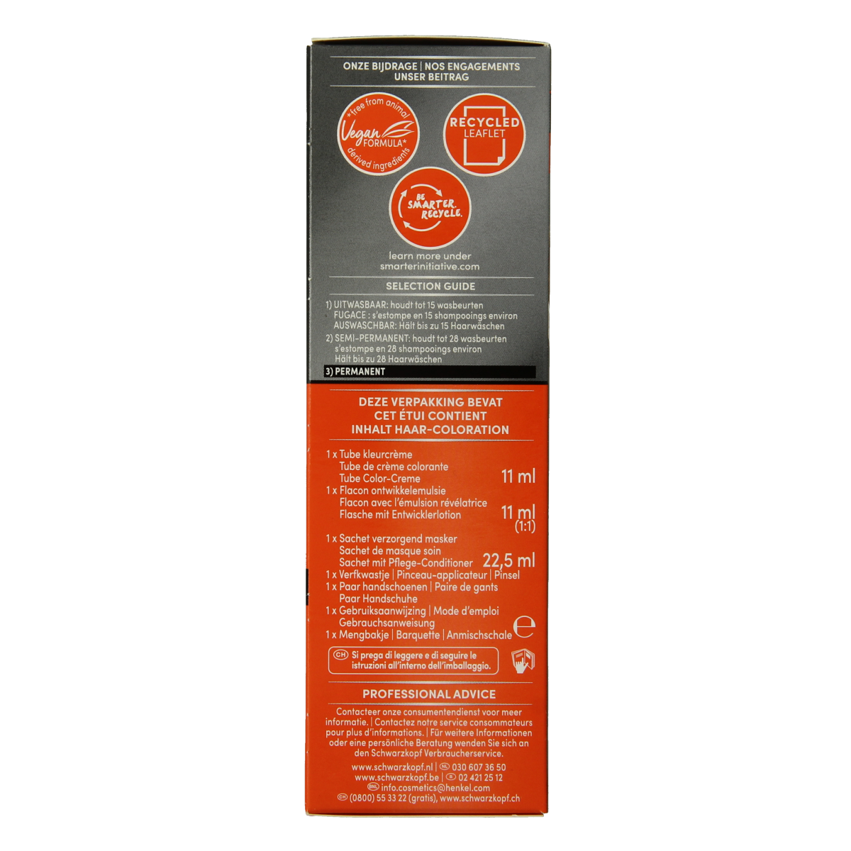 Schwarzkopf Vital uitgroeiset middenblond 1.00 haarkleuring set, featuring hair color product and applicator for root touch-up.