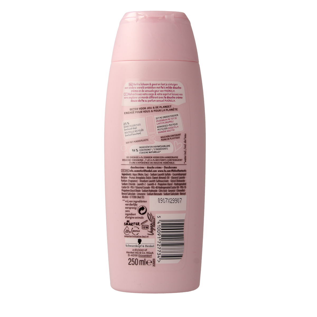 FA Showergel cream and oil magnolia in 250ml bottle, moisturizing bad en douche with floral magnolia scent