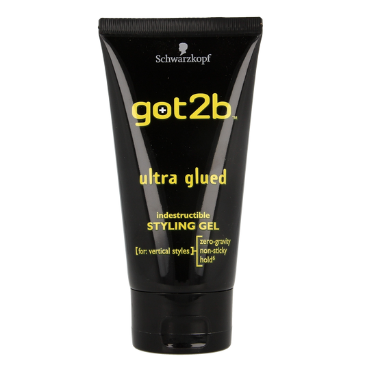 Got2b Ultra Glued Indestructible Styling Gel 150ml for strong, long-lasting hair hold and styling.