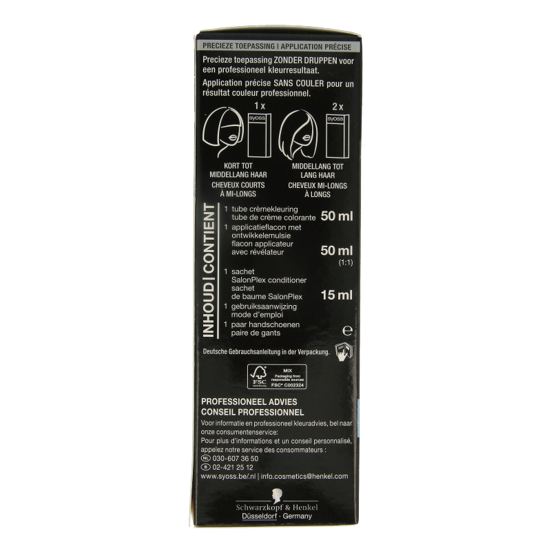 Syoss Color Baseline 5-29 intens red hair dye kit with applicator and gloves for vibrant red hair coloring.