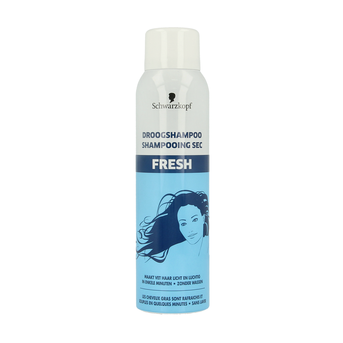 Schwarzkopf droogshampoo fresh in 150ml spray bottle, hair care product for quick refreshment and volume.