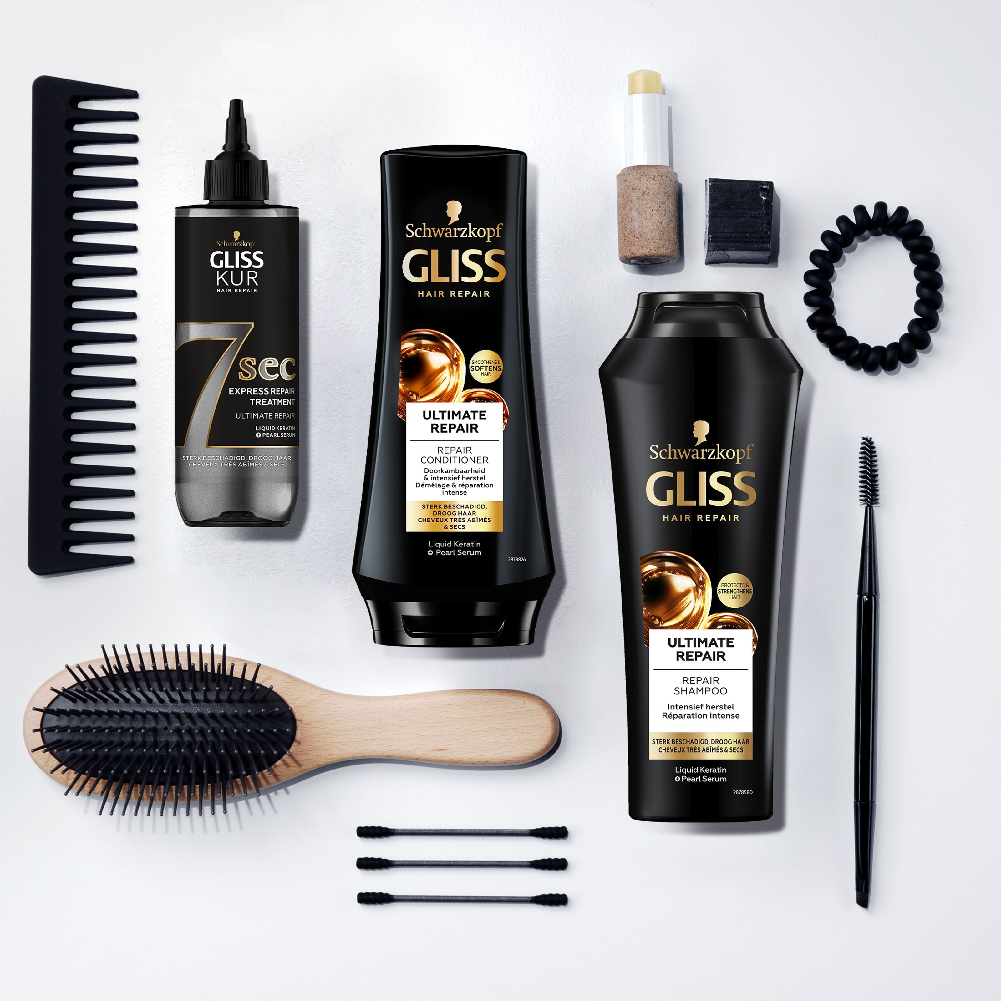 Gliss Kur Ultimate Repair conditioner for hair, 200ml bottle, nourishing hair care product with smooth, shiny finish