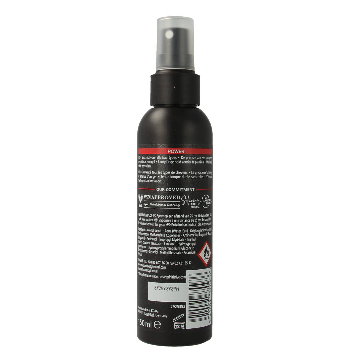 Taft Hairspray Power Gellac 150ml, a professional hair styling spray with a strong hold, in a sleek aerosol can.