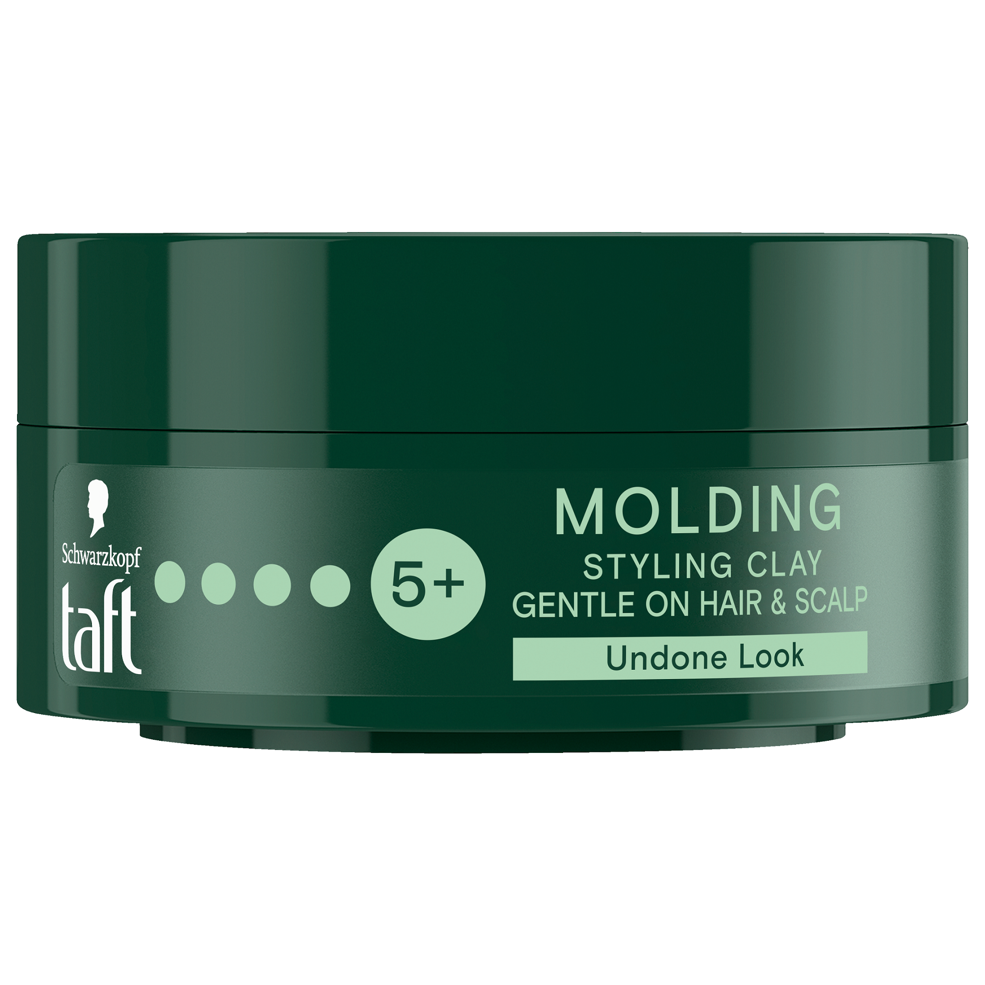 Taft Molding Clay 75ml for hair styling, featuring a black container with a twist-off lid and product label.