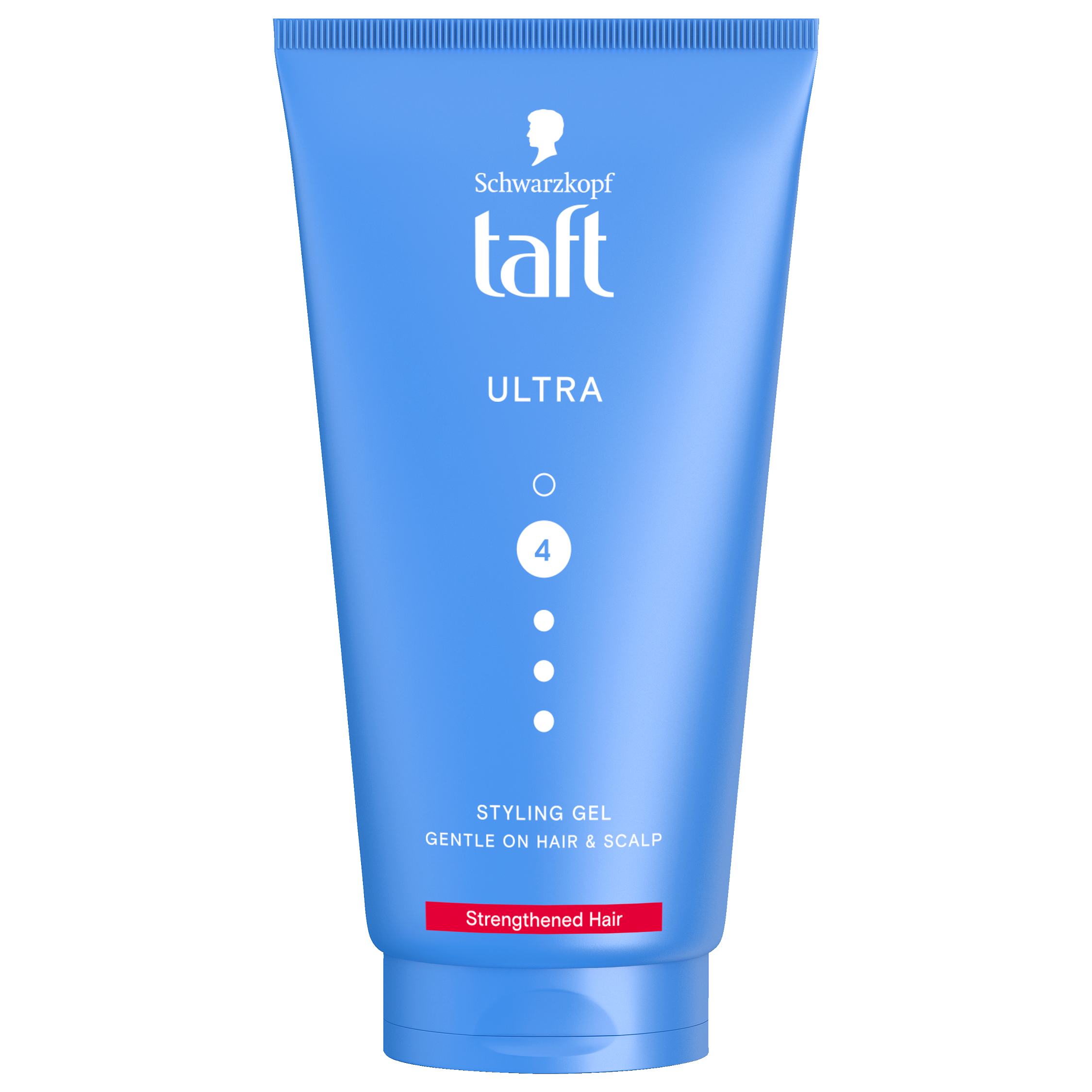 Taft Ultra styling gel 150ml in a clear tube, suitable for strong hold and hair styling, by Taft brand.