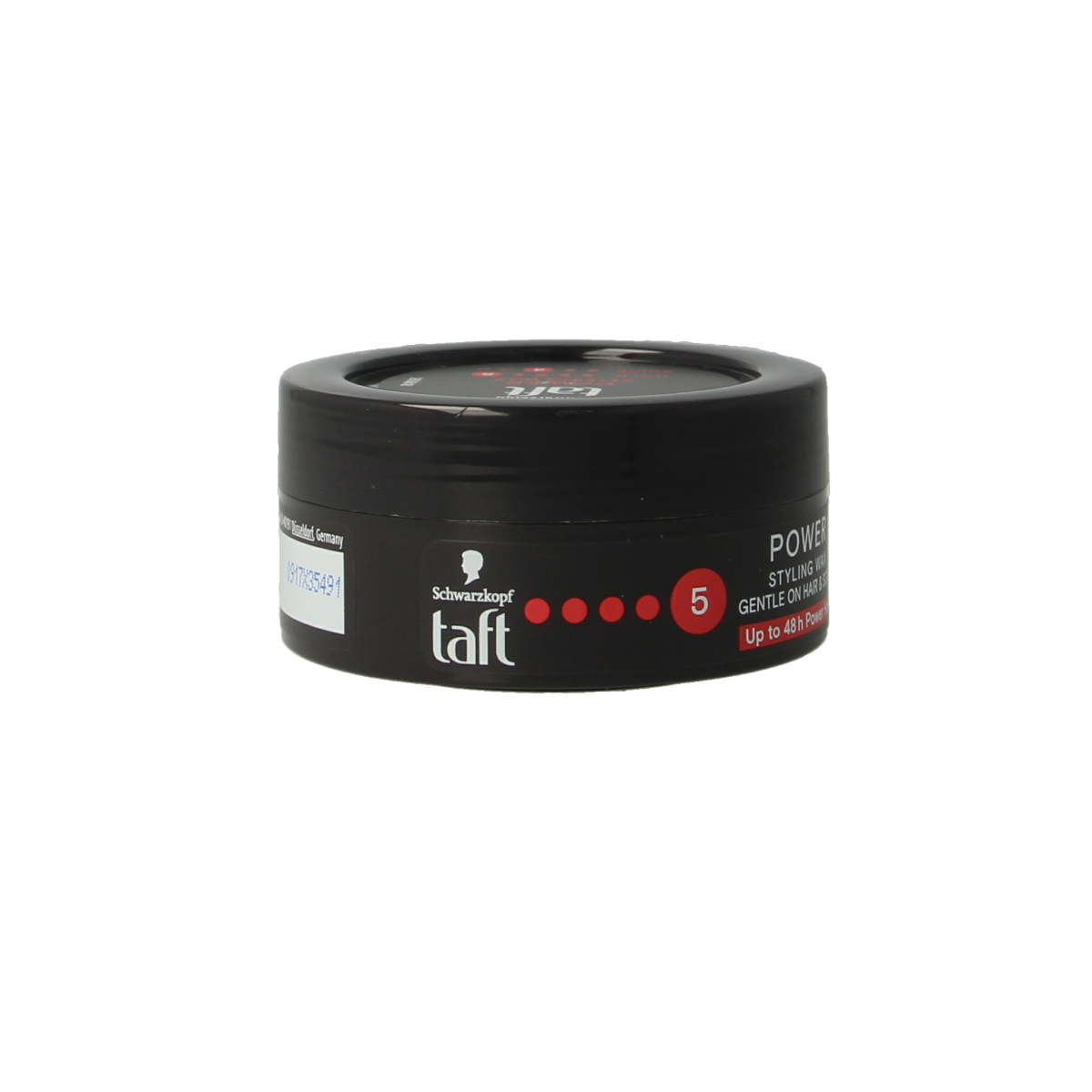 Taft Power hair styling wax in a 75ml container, ideal for strong hold and versatile hair styling.