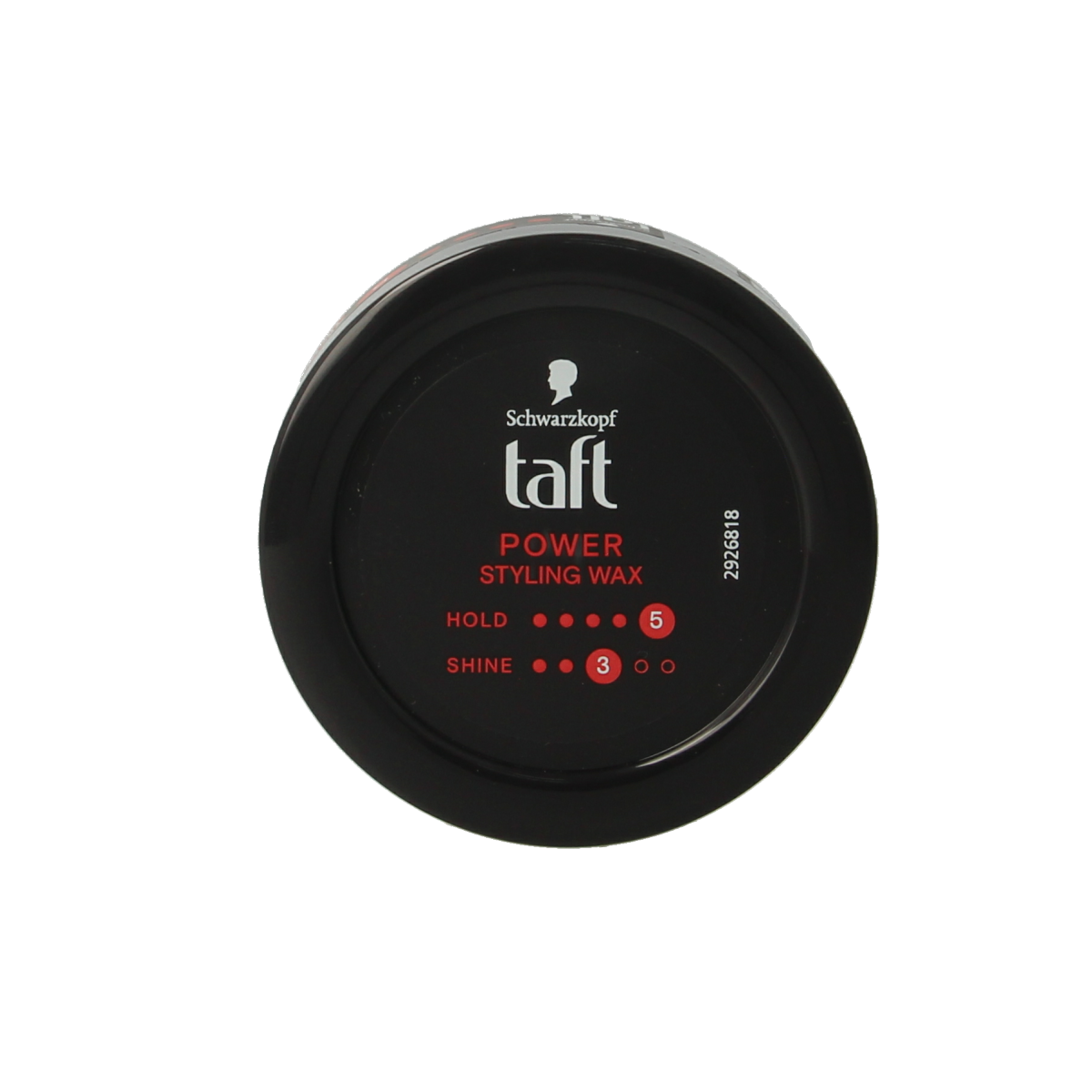 Taft Power hair styling wax jar, 75ml, with black and yellow packaging, showcasing the product for strong hold and styling.