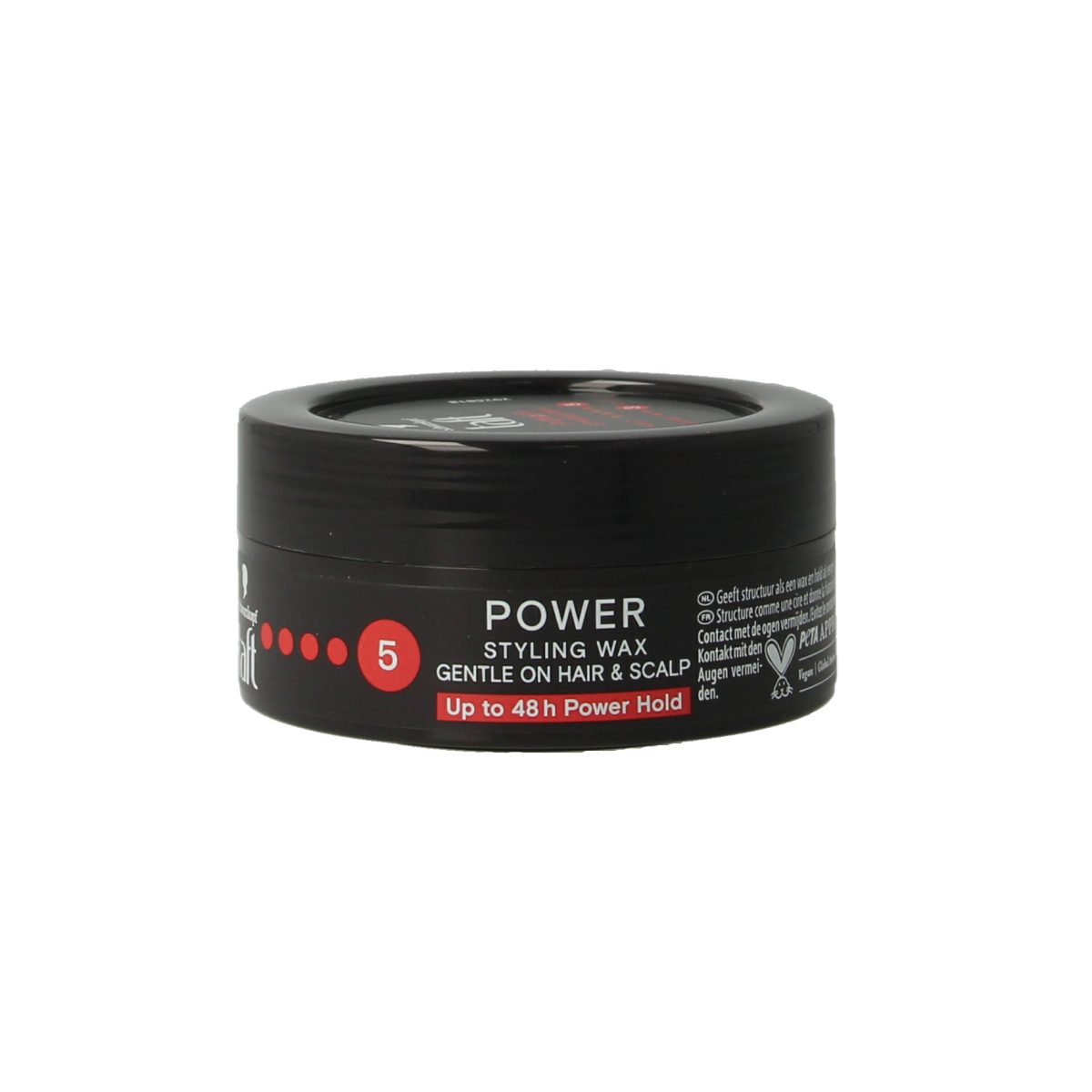 Taft Power hair styling wax in a 75ml jar, suitable for strong hold and styling control, branded by Taft.