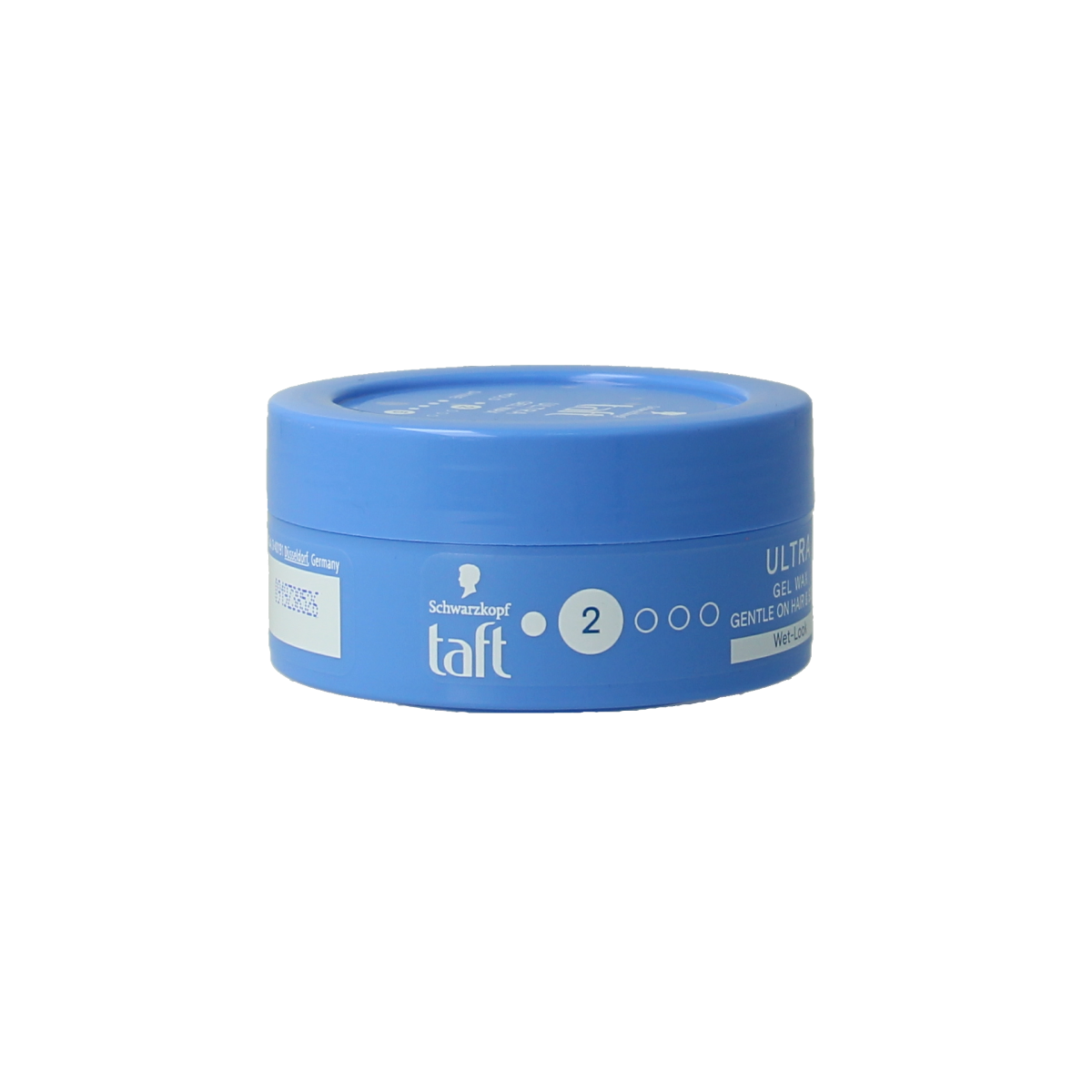 Taft Ultra gel wax styling product in 75ml tube, designed for strong hair hold and structure, with a clear label and cap.