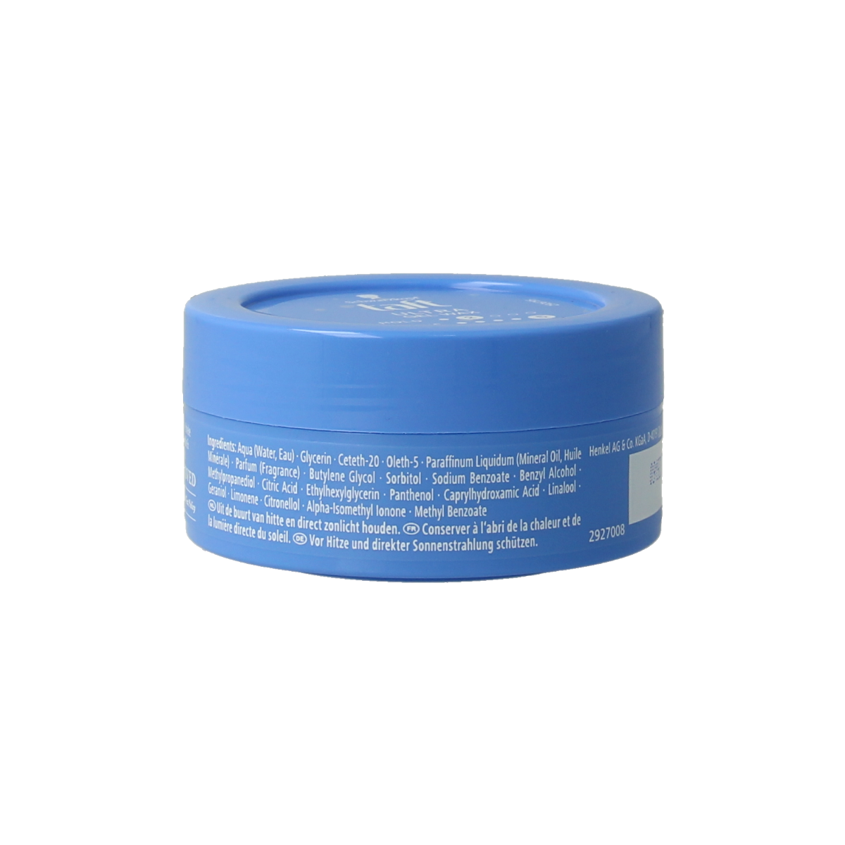 Taft Ultra gel wax for hair styling, 75ml container, with a clear label and black cap, ideal for structured hairstyles.