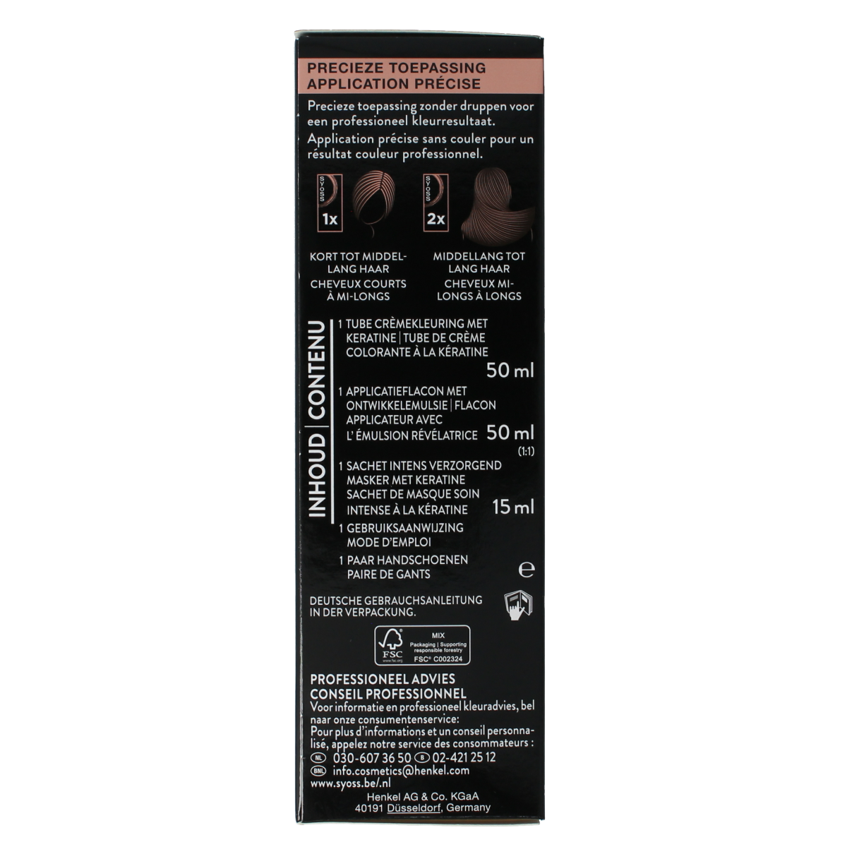 Syoss Permanent Hair Color 5-29 Intens Rood in a set, featuring vibrant red hair dye with applicator and packaging.