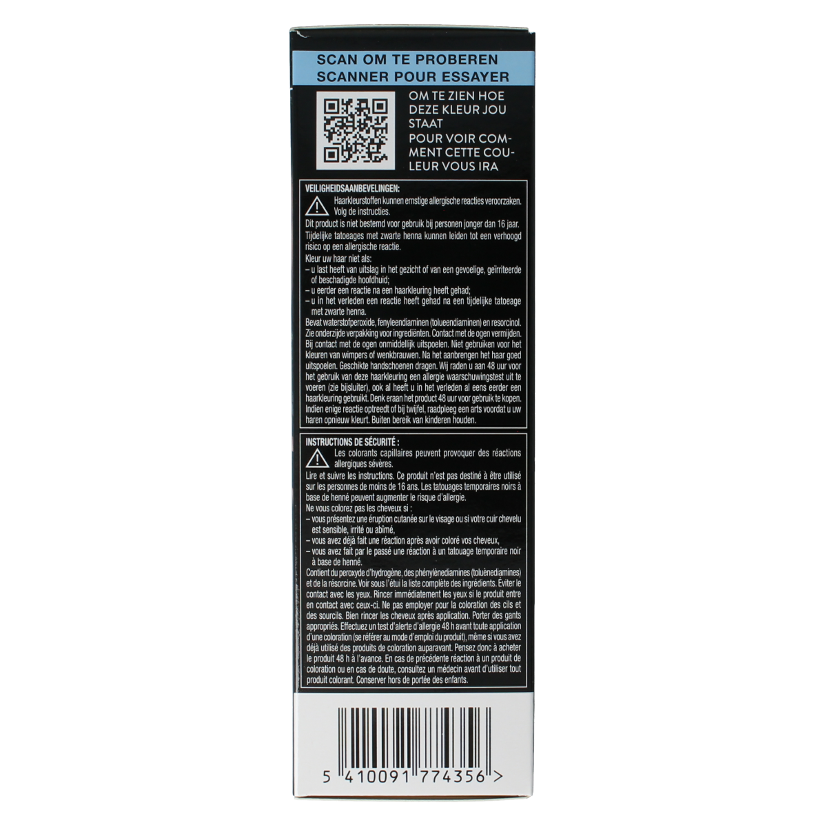 Syoss permanent cool color 3-59 donkerbruin hair dye in packaging, showcasing the hair coloring product for dark brown shade.