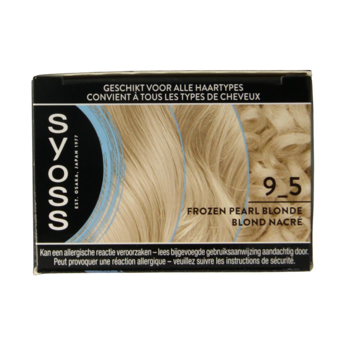 Syoss Color baseline 9-5 frozen blond hair coloring set, featuring hair dye, gloves, and applicator for professional-looking results