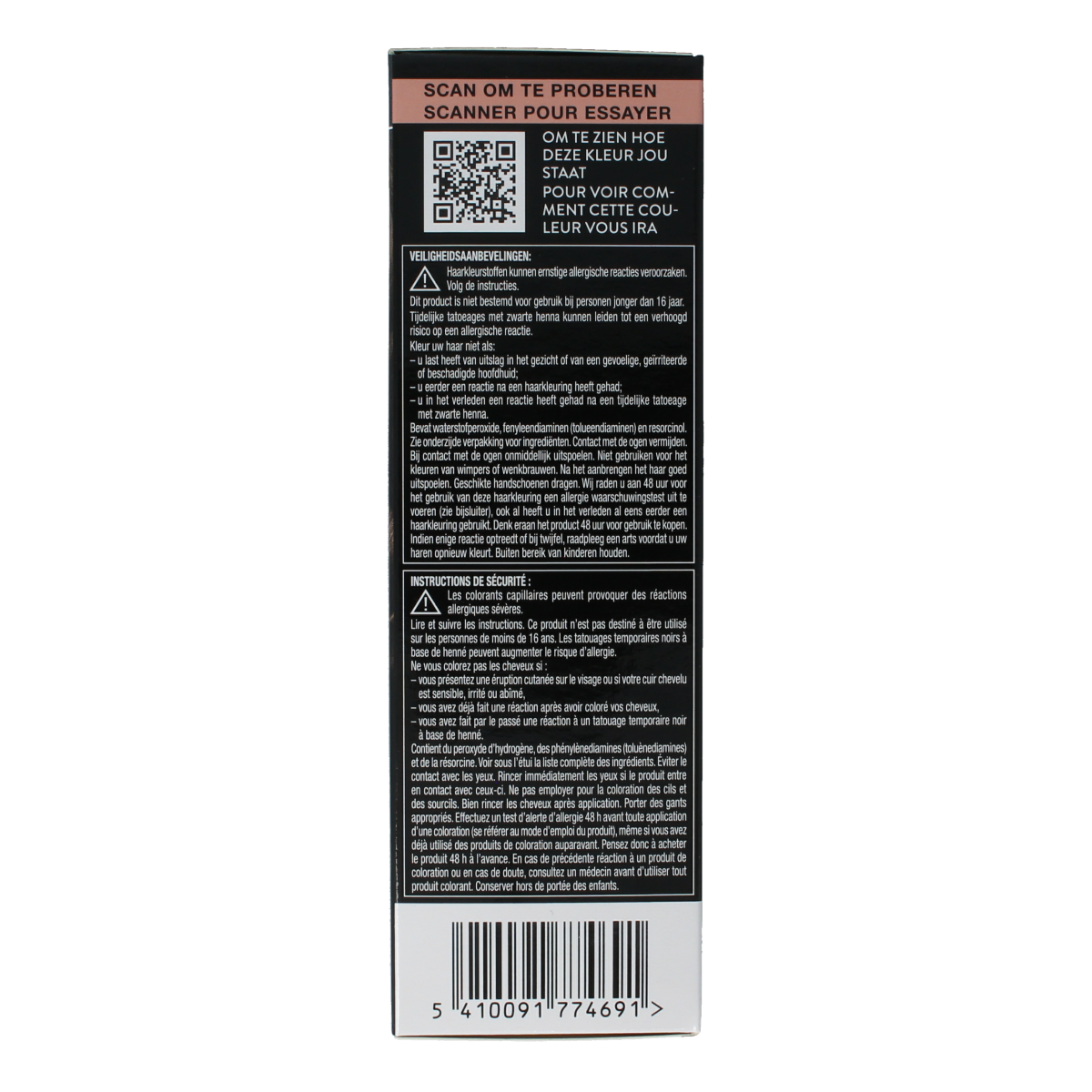 Syoss Color baseline 4-8 choco brown hair coloring set with box and applicator, showcasing the product packaging and hair dye components.