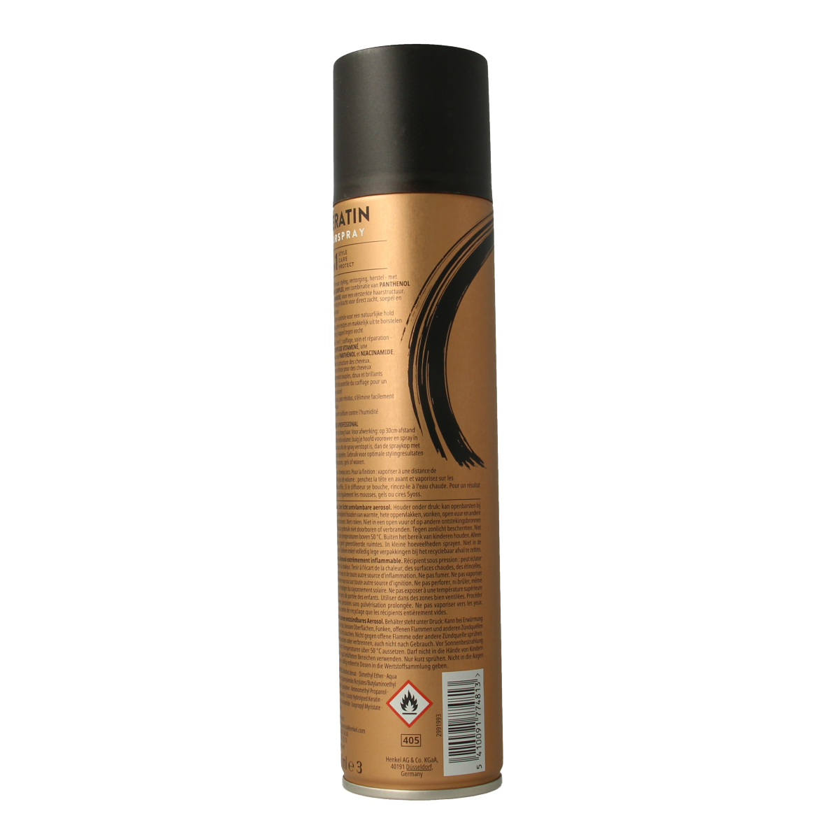 Syoss Hairspray Keratin, 300ml, hair styling spray with keratin for strong, flexible hold and shine.
