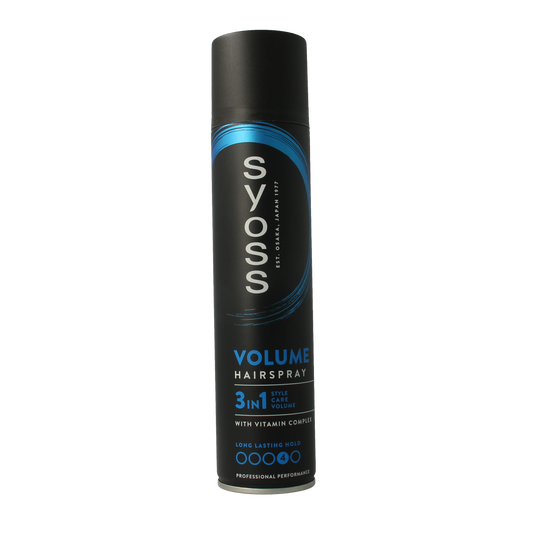Syoss Hairspray Volume Lift 300ml, hair styling spray with volume-boosting formula, shown in the image.