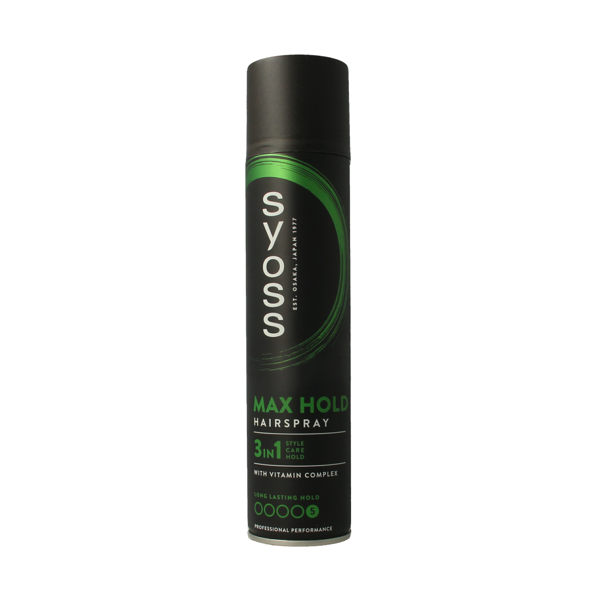 Syoss Max Hold Hairspray 300ml bottle for strong hair styling and long-lasting hold.