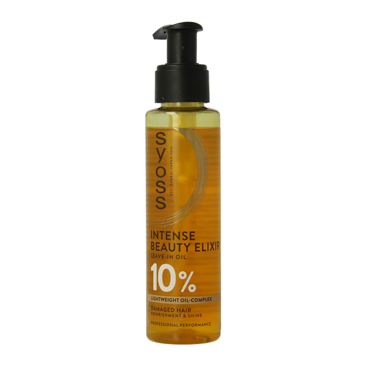 Syoss Beauty Elixir Absolute Oil 100ml bottle for hair care, featuring a sleek design and the product label.