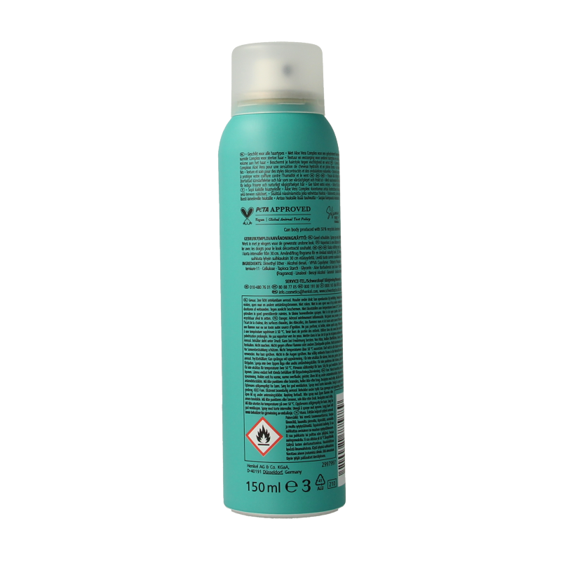 Taft Texture Spray Aloe for hair styling, 150ml bottle with spray nozzle, enhances volume and texture for styled hair.