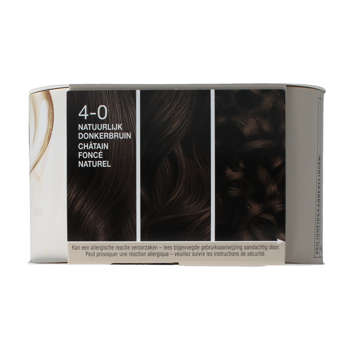 Schwarzkopf Creme Supreme 4-0 donker bruin haarkleuring tube, close-up of product packaging with shade information