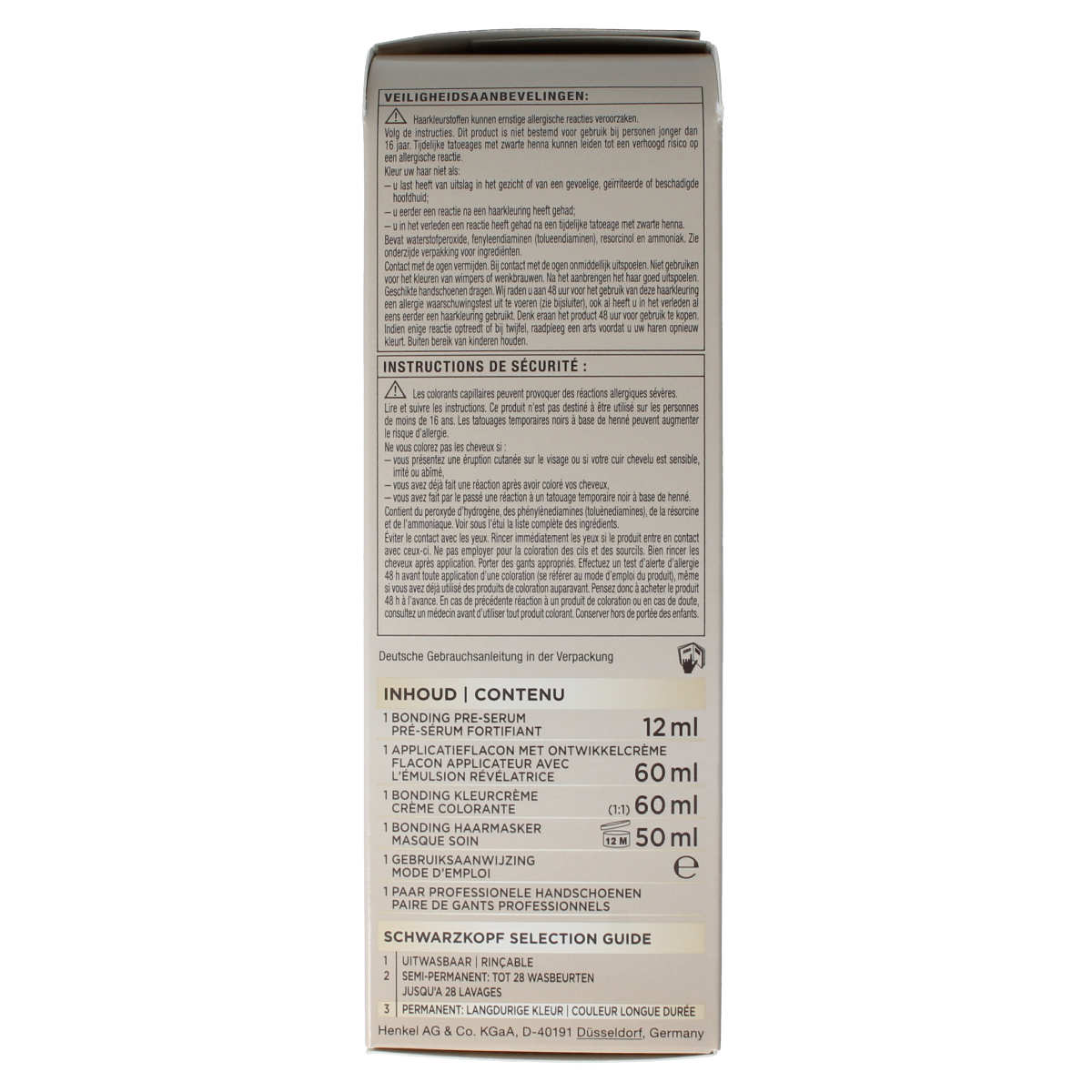 Schwarzkopf Creme Supreme 4-0 donker bruin hair coloring cream tube on white background