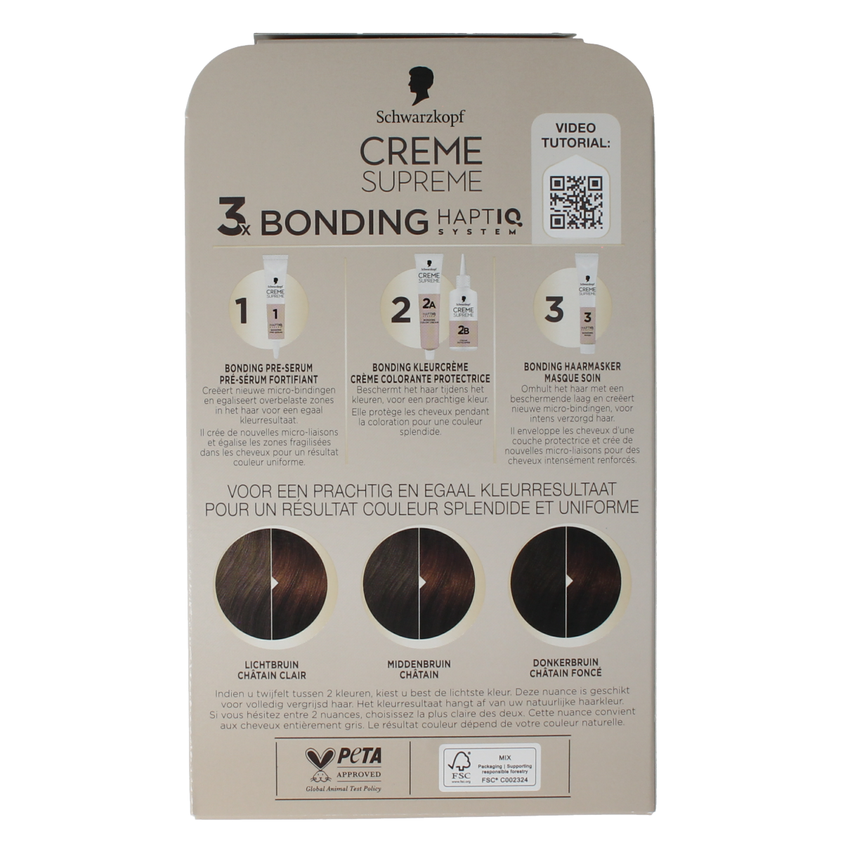 Schwarzkopf Creme Supreme 5-60 bruin hair coloring cream in a 1.00 package, showing the product tube and packaging.