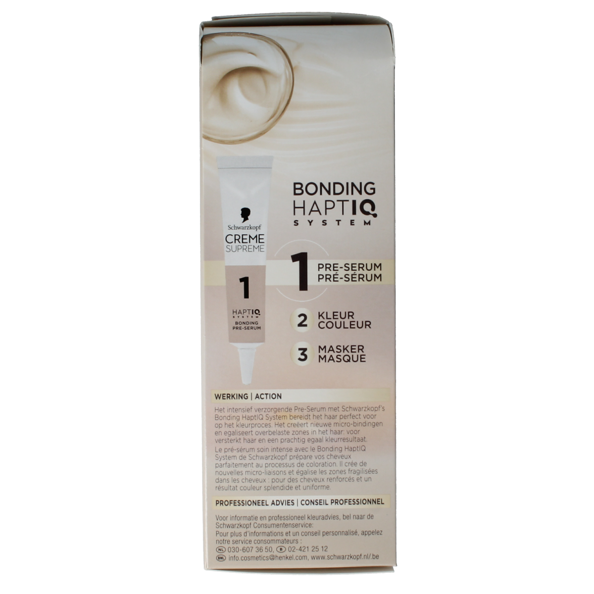 Schwarzkopf Creme Supreme 6-16 light brown hair dye tube for at-home hair coloring, shown in the image.