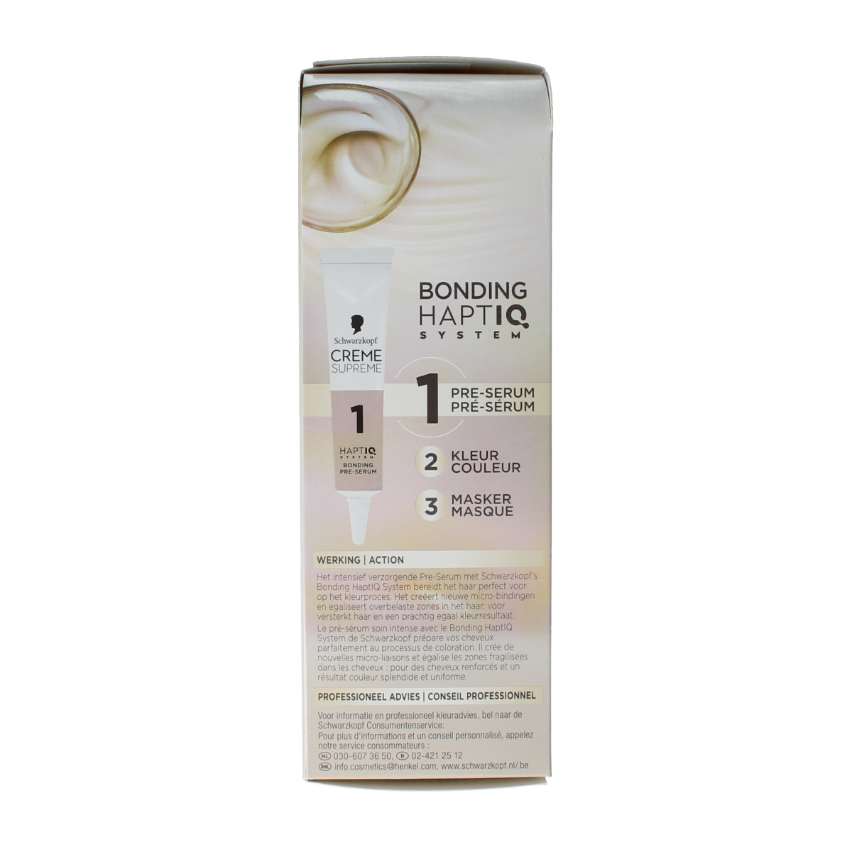 Schwarzkopf Creme Supreme 9-16 light blonde hair coloring cream in 1.00 tube, showing the product packaging and applicator