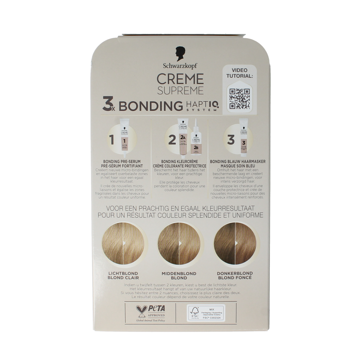 Schwarzkopf Creme Supreme 9-16 light blonde hair dye, 1 tube, for professional hair coloring and light blonde shades