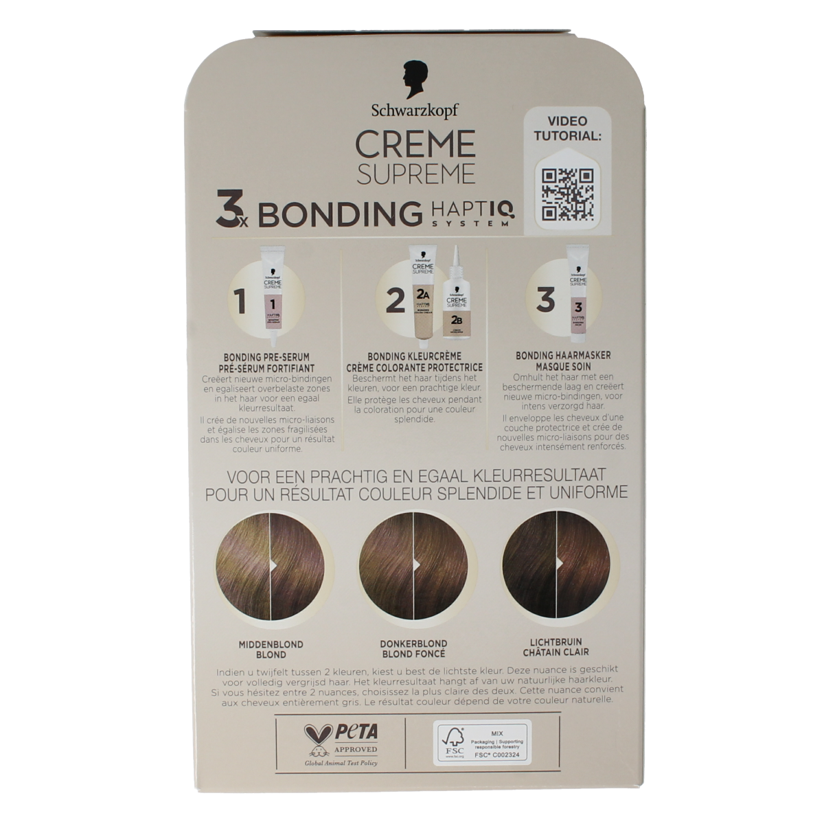 Schwarzkopf Creme Supreme 7-42 D blond hair coloring cream in a 1.00 unit, showing the product packaging and tube.