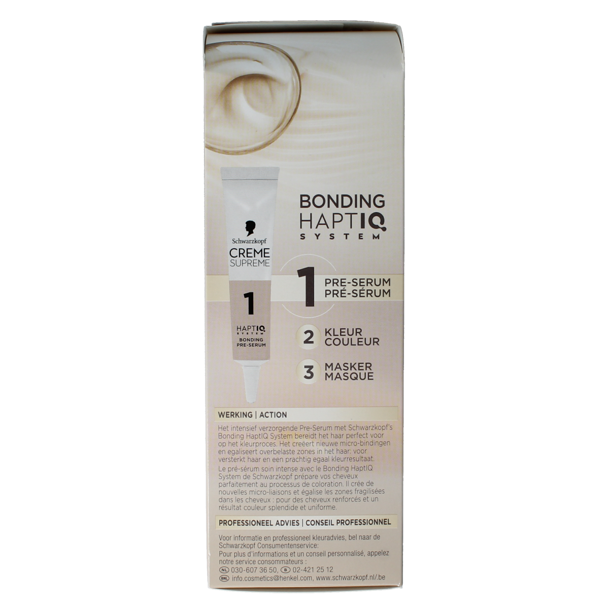 Schwarzkopf Creme Supreme 5-0 brown hair dye tube for at-home hair coloring, showing the packaging and product details.