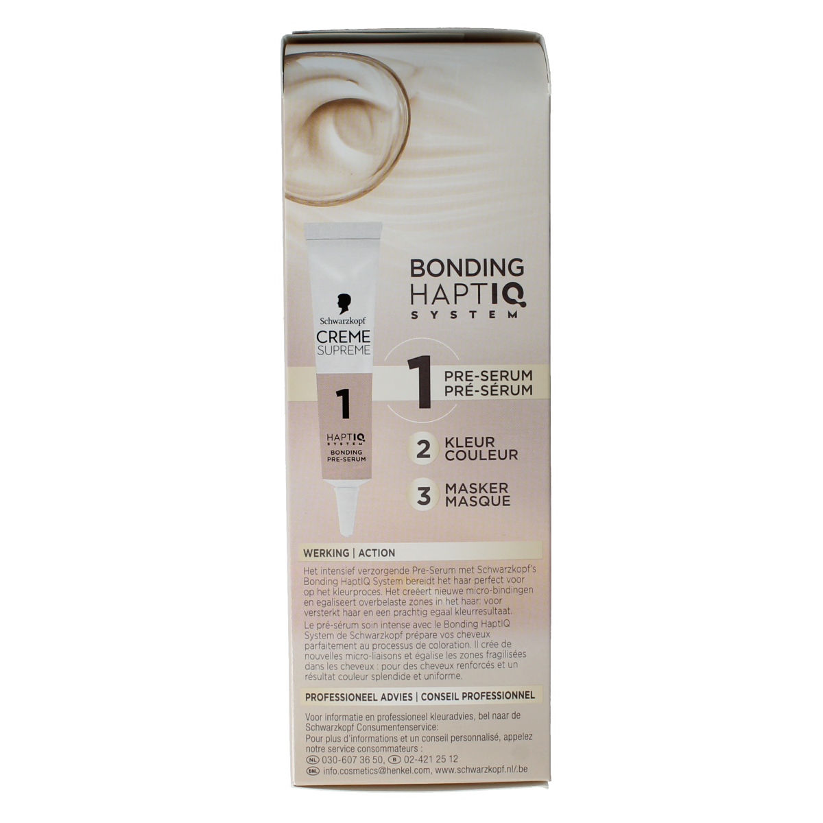 Schwarzkopf Creme Supreme 7-0 D blond hair coloring cream in a tube, suitable for professional blond hair coloring.