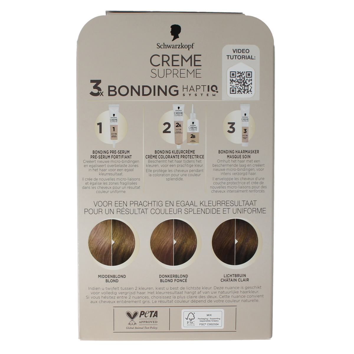 Schwarzkopf Creme Supreme 7-0 D Blonde hair coloring cream in a tube, shown with the product packaging.