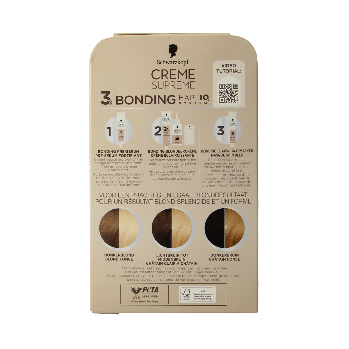 Schwarzkopf Creme Supreme L1++ lightener for hair coloring, shown in packaging with product tube visible.