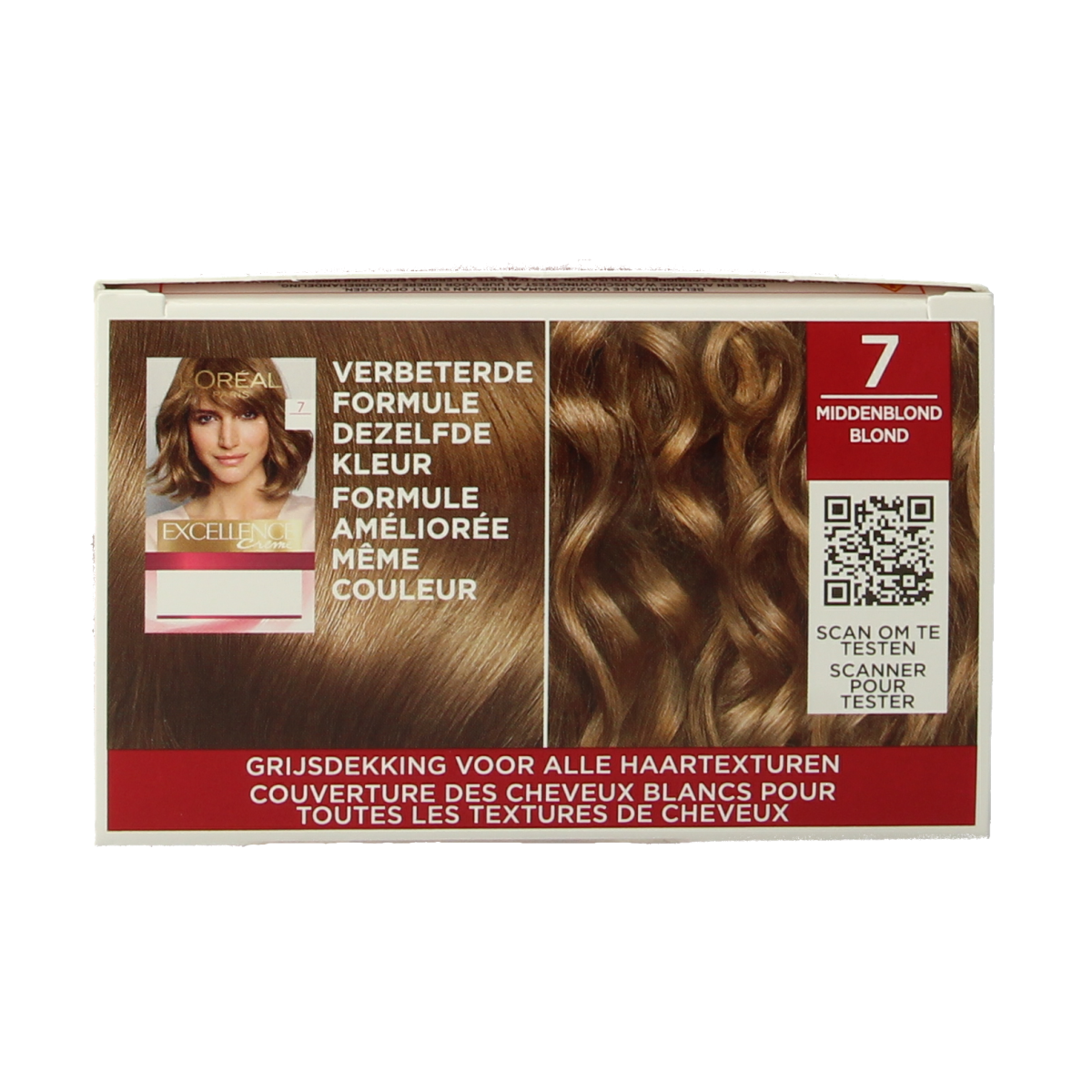 Excellence 7 middenblond 1.00 hair coloring kit with gloves and applicator for professional hair dyeing