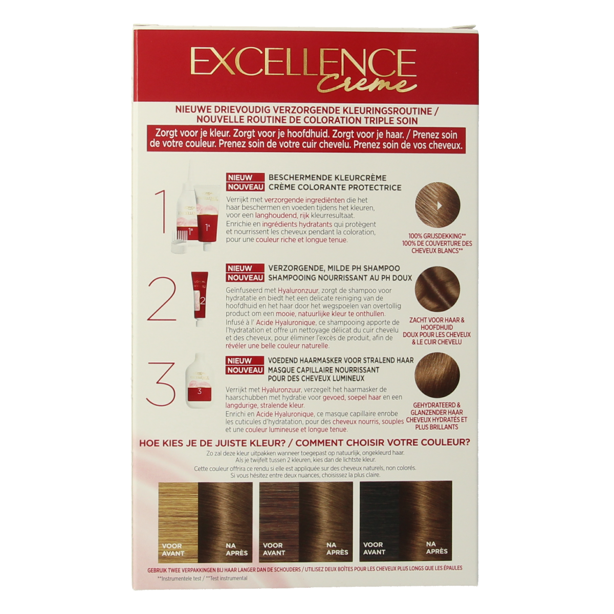 Excellence 6 donkerblond 1.00 hair coloring set with box and mixing tools, professional hair dye from Excellence brand