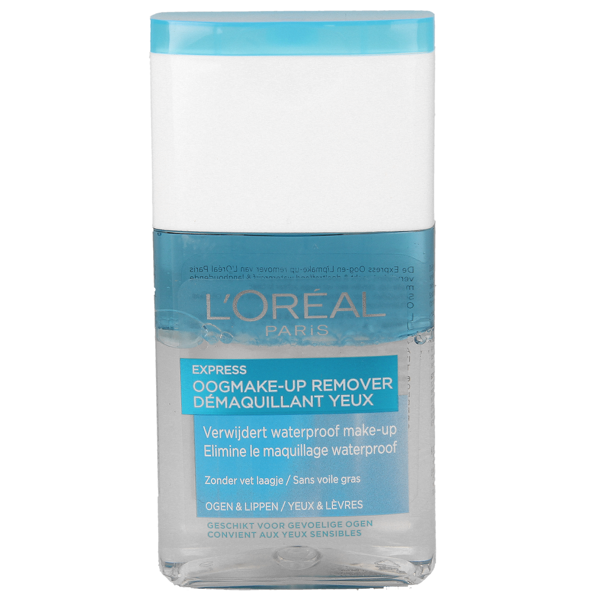 L'Oreal Paris Express oogmake-up en lipstick remover 125ml for gentle eye and lip makeup removal in facial skincare.