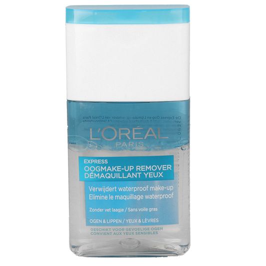 L'Oreal Paris Express oogmake-up en lipstick remover 125ml for gentle eye and lip makeup removal in facial skincare.