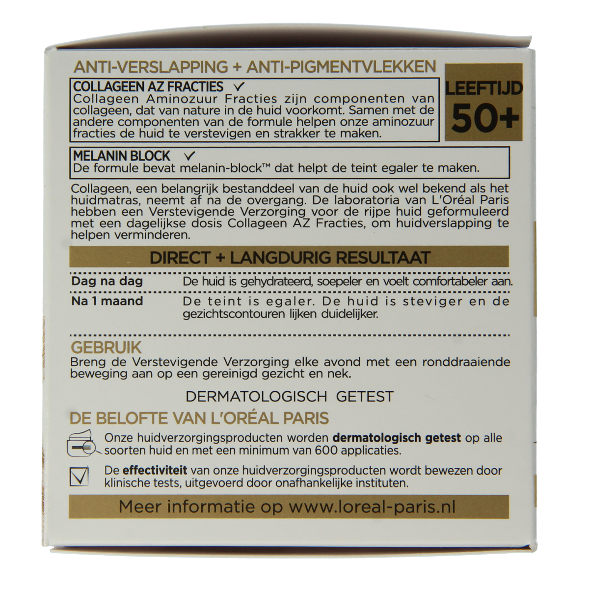 L'Oreal Paris Age Perfect nachtcreme pot 50ml, gezichtverzorging in a jar showing the cream inside