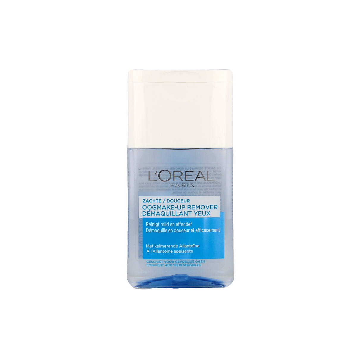 L'Oreal Paris zachte oogmake-up remover in 125ml bottle, gentle facial skincare for removing eye makeup naturally